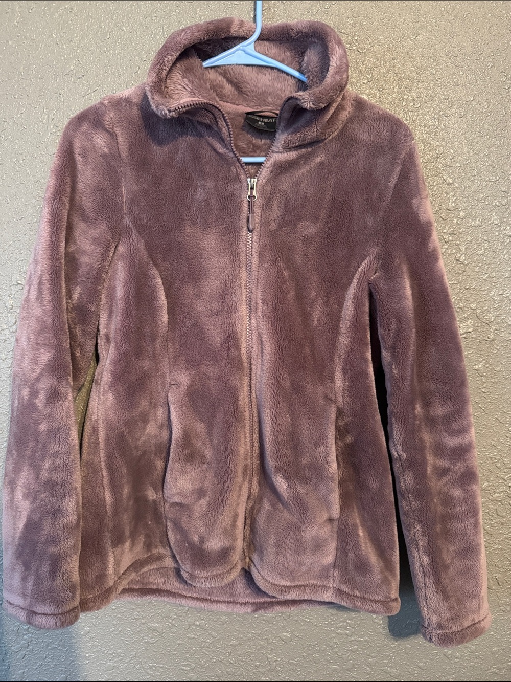 32 heat Cozy Plush Zip-Up Jacket in Mauve